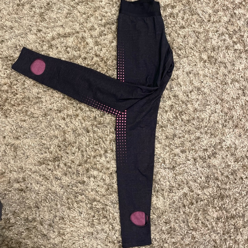 NIKE Womens Leggings Purple With Pink Waistband Sz M